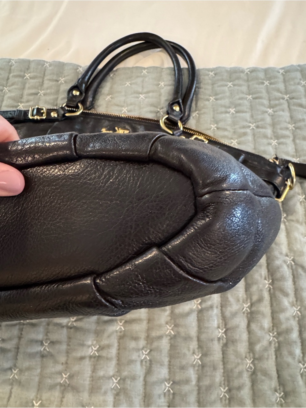 EUC Coach Madison Lindsey Black Leather Handbag - Picture 6 of 8